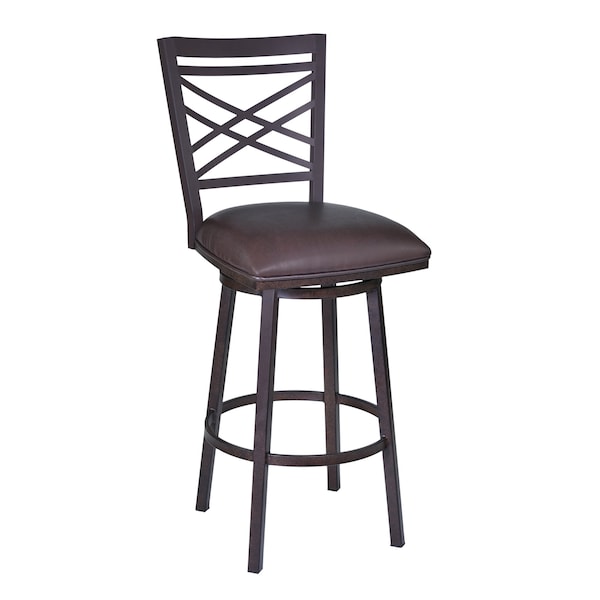 Armen Living Fargo 26" Barstool in Auburn Bay finish with Brown Pu upholstery LCFA26BABR - main